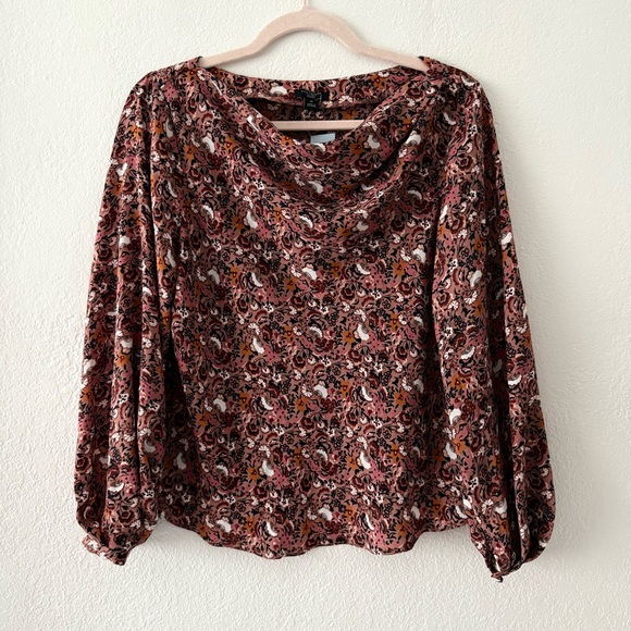 Ann Taylor Tops - Floral Patterned Long sleeve Cowl Neck Size MP